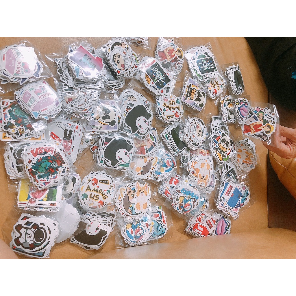 [Set 53 Cái] Sticker cute dán trang trí laptop, mũ bảo hiểm phong cách đường phố - MP.002