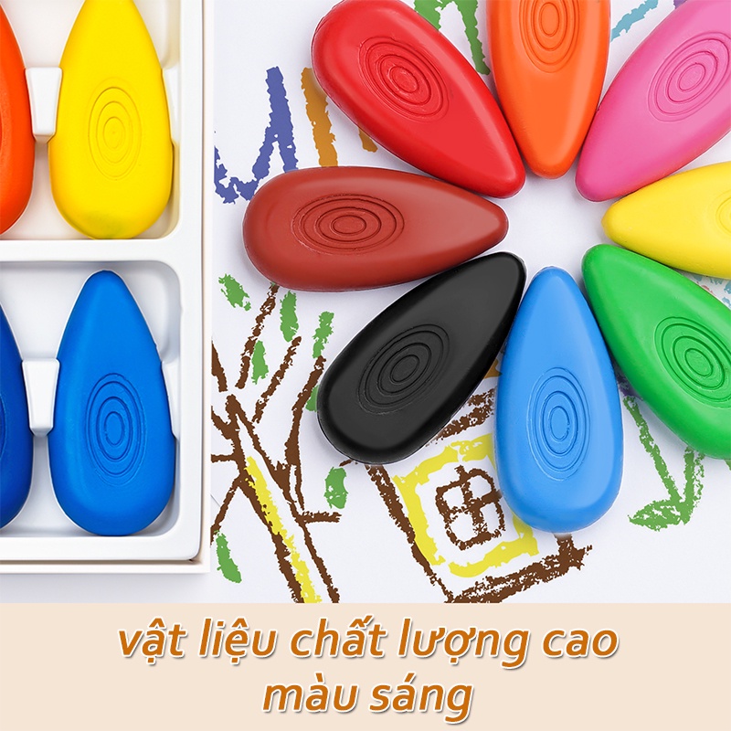 Bộ Bút Chì Màu 12/24 Màu Viết Chì Màu Crayons Bút Sáp Màu Vẽ Cho Bé Khô Dạ Hữu Cơ Vặn Bút Viết Màu Nước An Toàn Không Độc Hại Cho Bé