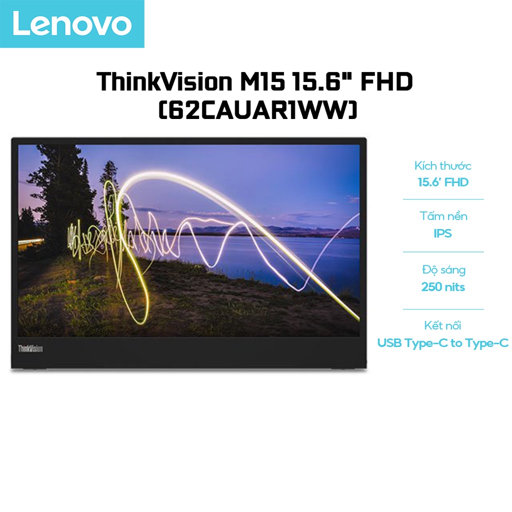 Màn Hình Di Động Lenovo ThinkVision M15 15.6" FHD 62CAUAR1WW