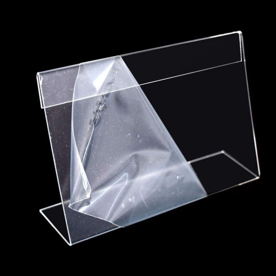 Kệ mica chữ L các cỡ dày 2mm - Biển tên chức danh Mica Đài Loan - Bảng giá sản phẩm - Biển chữ L để bàn