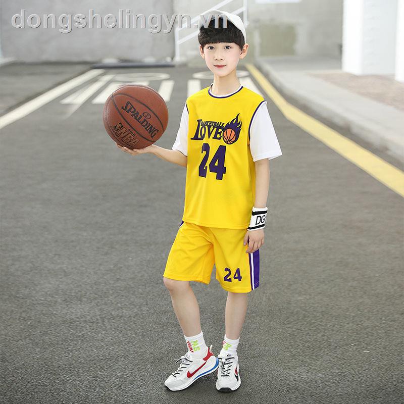 Children s short-sleeved basketball uniform Kobe jersey No. 24 James 23 class team suit men  quần thun bé trai