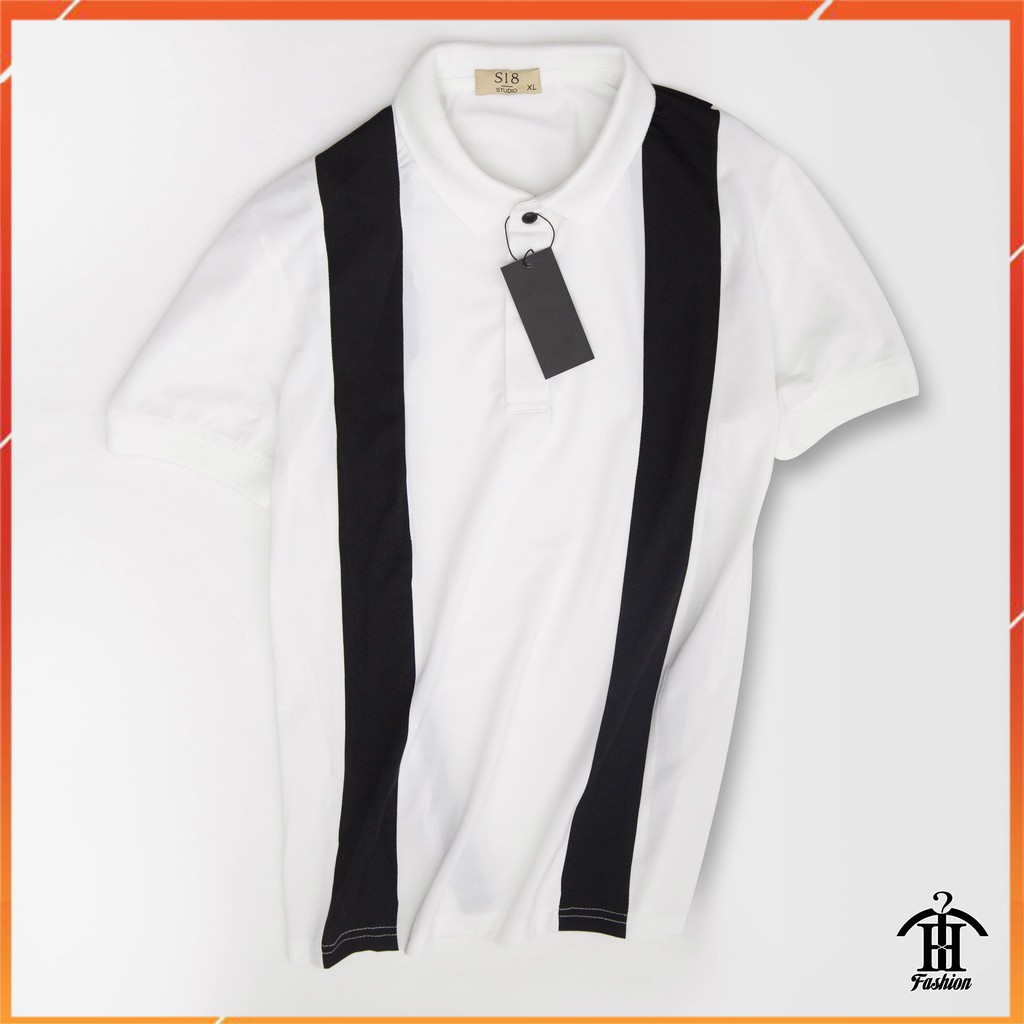 Áo polo nam áo thun nam có cổ sọc đen trắng chất cotton thoáng mát pl208 | BigBuy360 - bigbuy360.vn