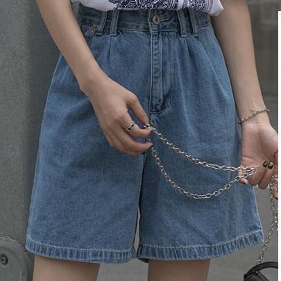Quần Short Denim Lưng Cao Phong Cách Hàn Quốc Thời Trang Mùa Hè Cho Nữ