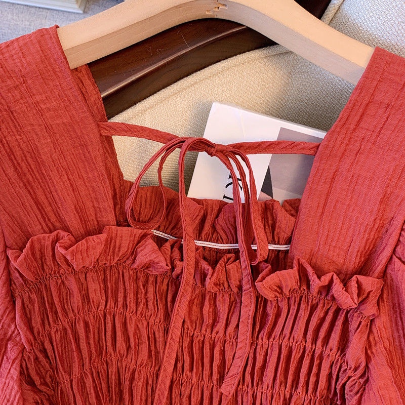 Áo Kiểu Tay Ngắn Cổ Vuông Thiết Kế Mỏng Xinh Xắn Thời Trang Dành Cho Mùa Hè