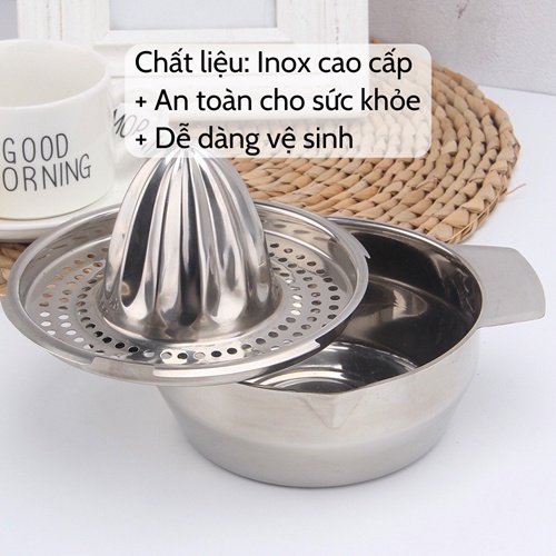 Đồ vắt cam SALE Dụng cụ vắt cam chanh bằng tay inox cao cấp sáng bóng bền đẹp tiện dụng giá rẻ an toàn khi sử dụng