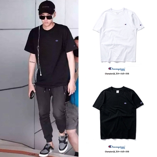 Áo Thun Cotton Ngắn Tay Thêu Chữ Champion Cá Tính Cho Nam Và Nữ
