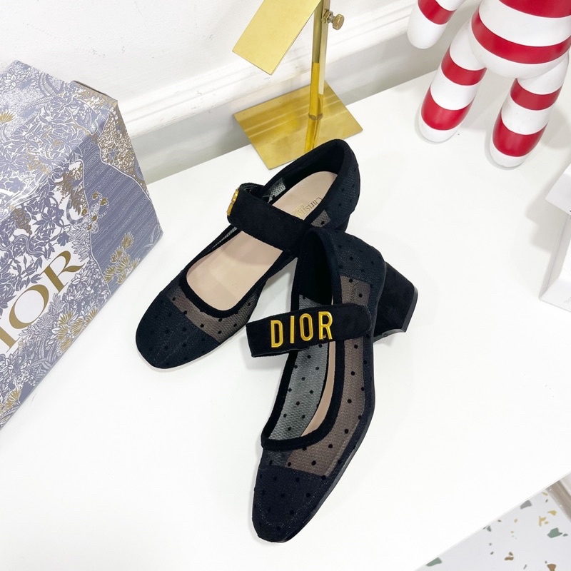 Giày cao gót Dior bi lưới fullbox