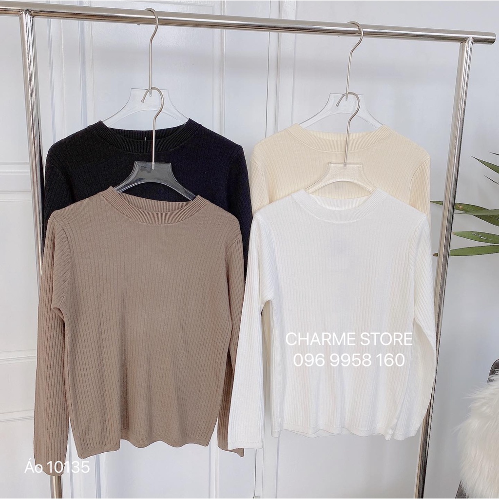 Áo len tăm nữ dài tay cổ tròn thiết kế Charme 10135 | BigBuy360 - bigbuy360.vn