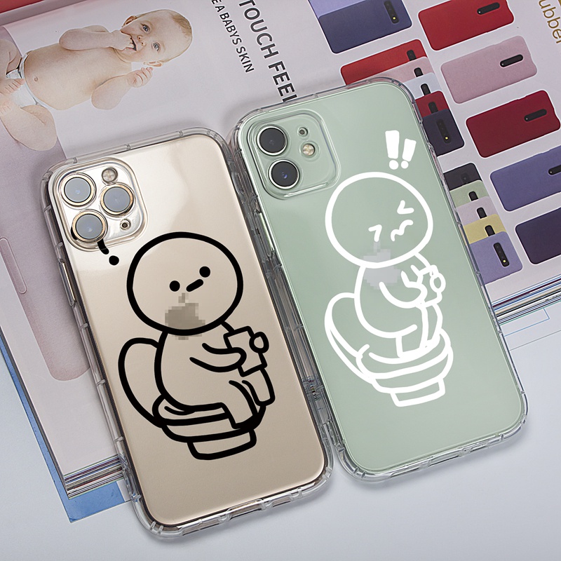 Ốp lưng iphone Ốp điện thoại Suntaiho bằng TPU trong suốt họa tiết nhà vệ sinh vui nhộn cho IPhone 13 12 11 Pro Max X Xs Max XR 8 7