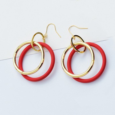 Bông tai hình tròn phong cách Hàn Quốc cá tính kiểu dáng hợp thời trang