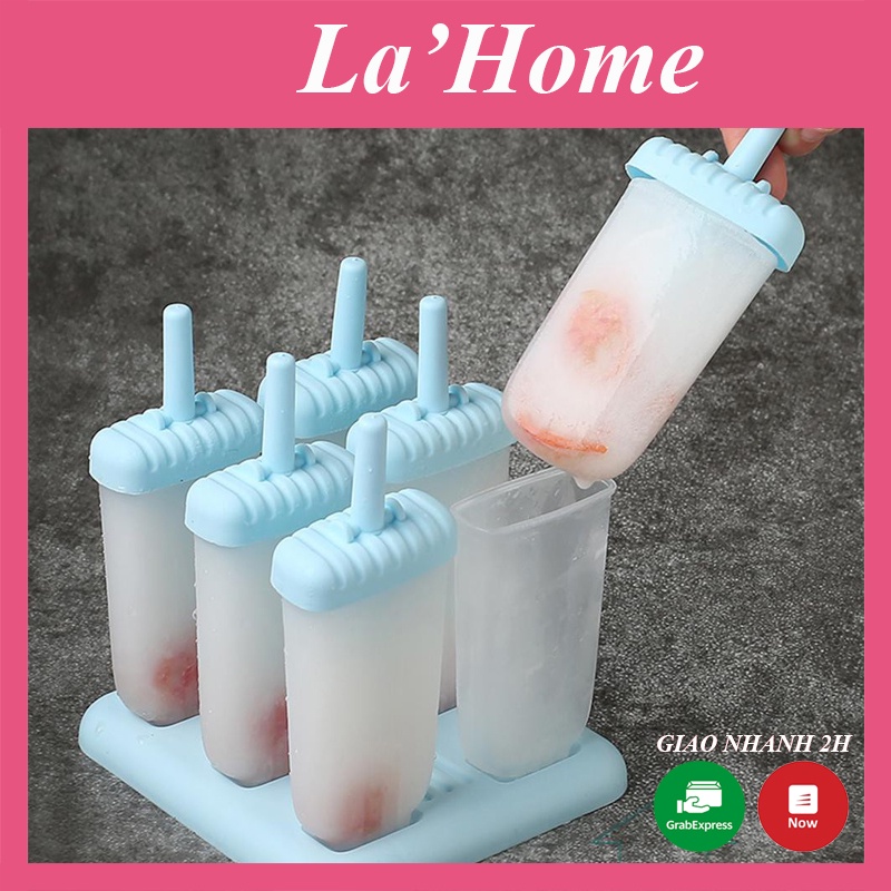 Set 6 khuôn làm kem La'Home, Khuôn Làm Kem 6 Ngăn Sử Dụng Đơn Giản, Tạo Hình Kem Dễ Dàng