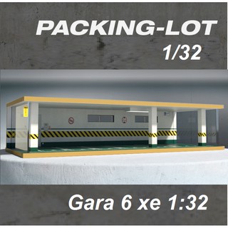 Gara xe mô hình ô tô 1:32 bằng gỗ có đèn chiếu sáng