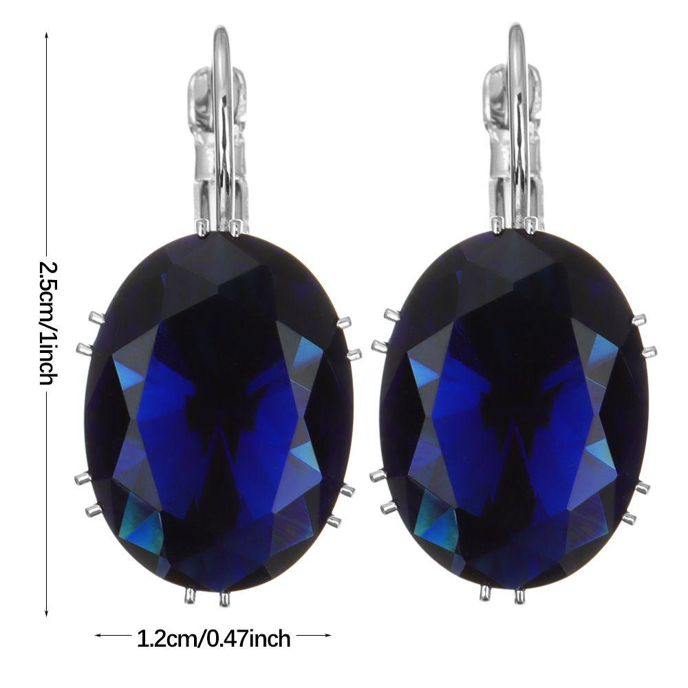 Khuyên Tai Hình Oval Đính Đá Topaz Thời Trang Dự Tiệc