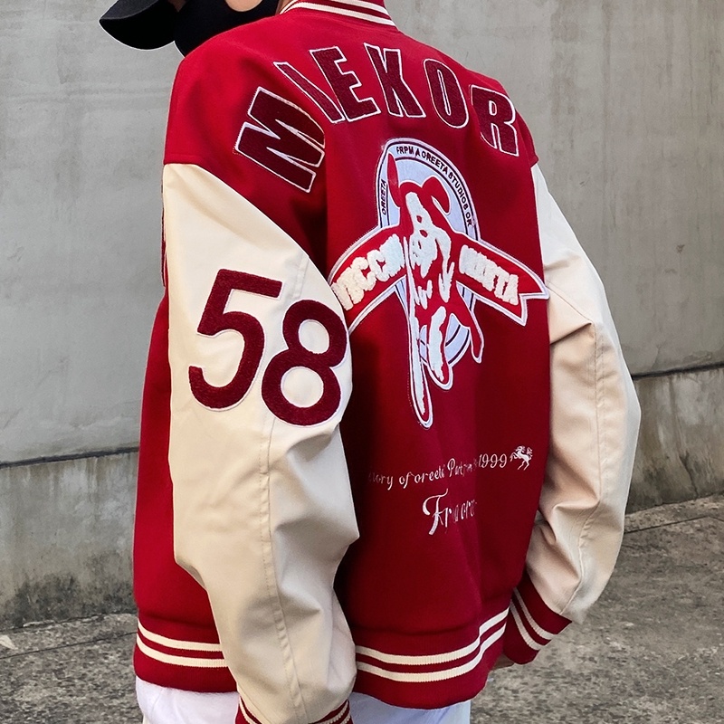 Áo Khoác Bóng Chày Thêu Chữ Phong Cách Retro Mới