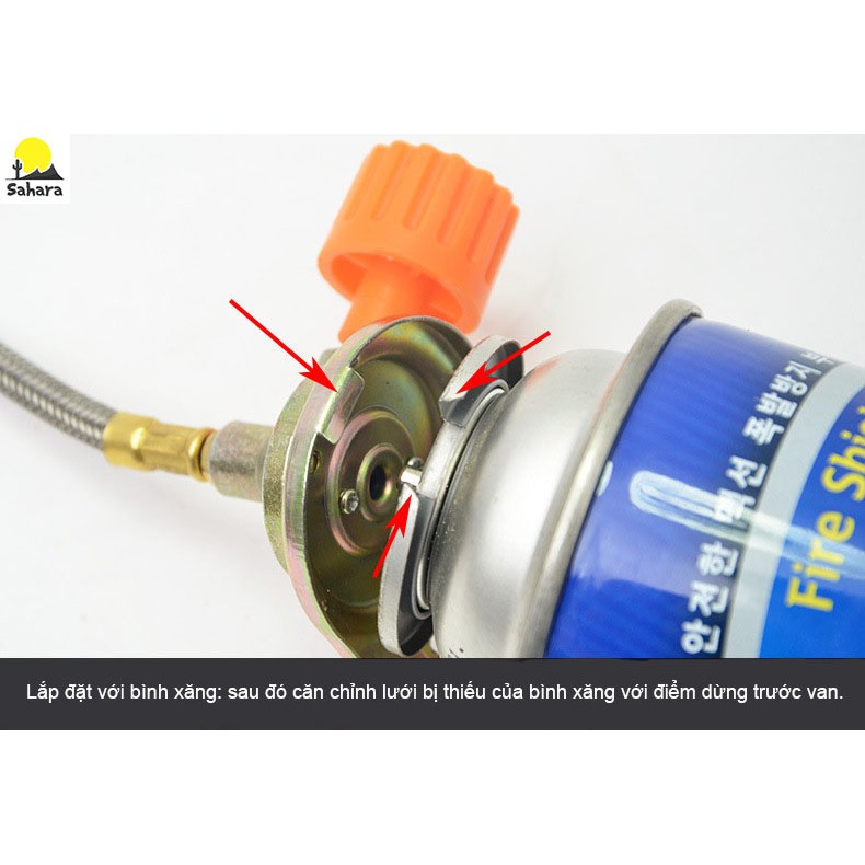 Bếp gas mini dã ngoại gấp gọn có dây nối bình gas