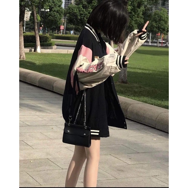 Áo Khoác Bomber Kaki 1987[FREESHIP]Áo chất kaki dầy mịn tay bồng màu Nude