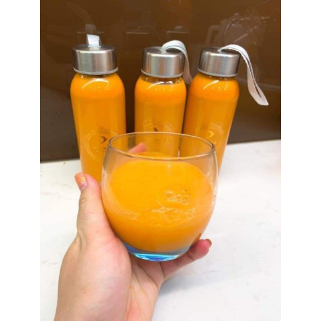 Bình Thủy Tinh Chai Thủy Tinh Detox Smoothie &Sinh Tố Nắp Đậy Có Dây Dung Tích 300ml & 500ml | BigBuy360 - bigbuy360.vn