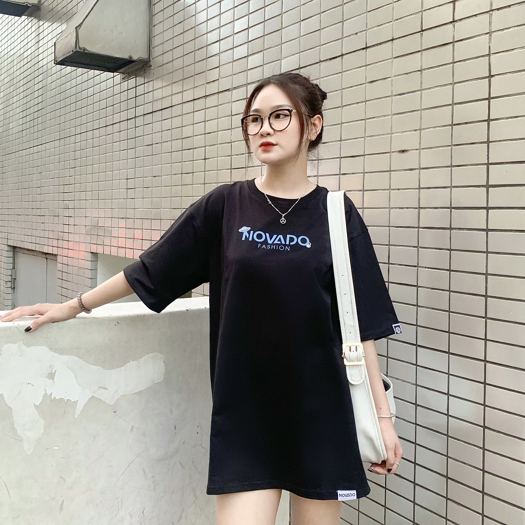 Áo Phông Nam / Nữ Local Brand Novado Fashion Star Shape Cotton 4 Chiều Form Rộng Dày Dặn Thoáng Mát Đen  N15Đ-NS
