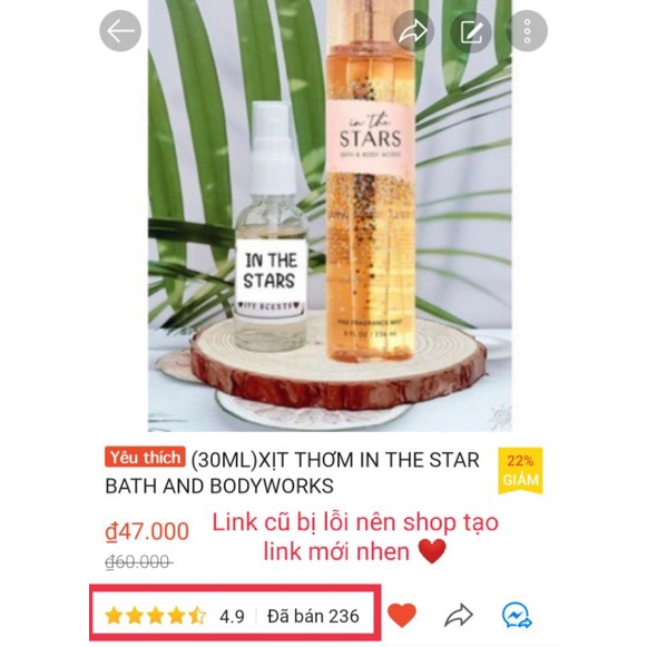 XỊT THƠM IN THE STARS BATH AND BODYWORKS