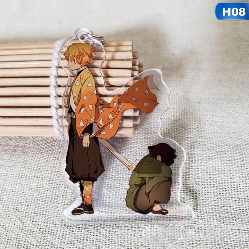 flowersqueen Móc khóa hình Demon Slayer độc đáo bằng acrylic