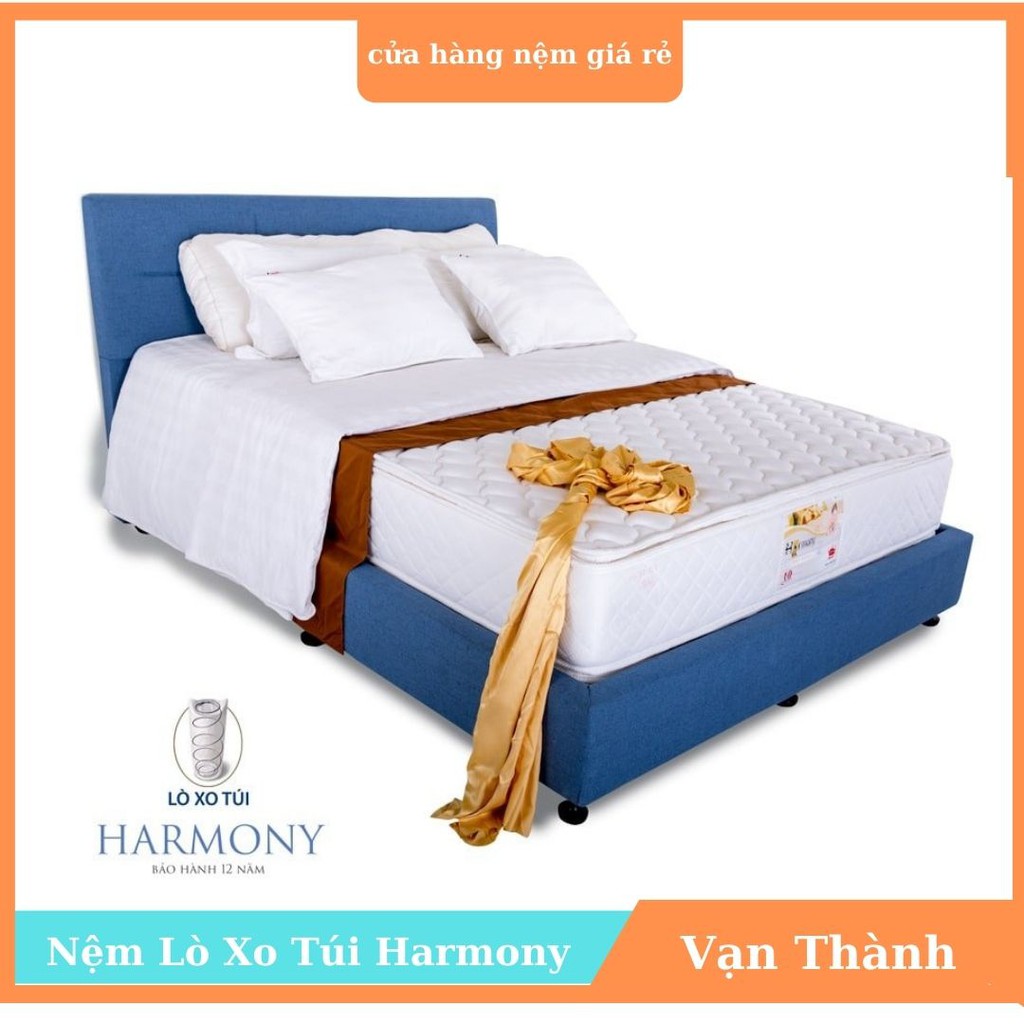 Nệm Lò Xo Túi Harmony Vạn Thành, Hạn Chế Truyền Động, Êm ái, Nâng đỡ tốt, Bh: 12 năm