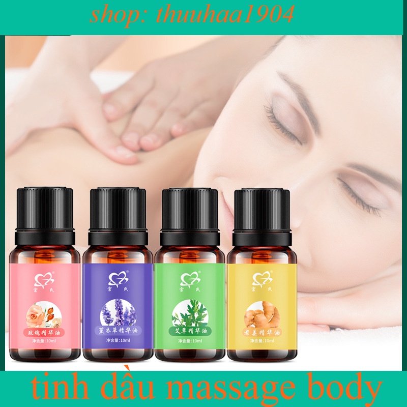 Tinh dầu massage body, dầu gừng, ngải cứu, lavender, hoa hồng đả thông kinh lạc thơm dịu nhẹ phù hợp mọi loại da 10ml
