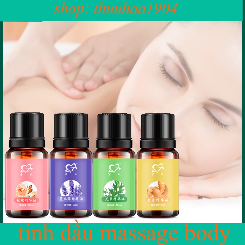 XẢ KHO Tinh dầu massage body, dầu gừng, ngải cứu, lavender, hoa hồng đả thông kinh lạc thơm dịu nhẹ mọi loại da 10ml