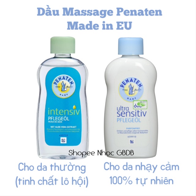 Dầu Massage dưỡng ẩm Penaten 200ml cho bé từ sơ sinh (Đức)