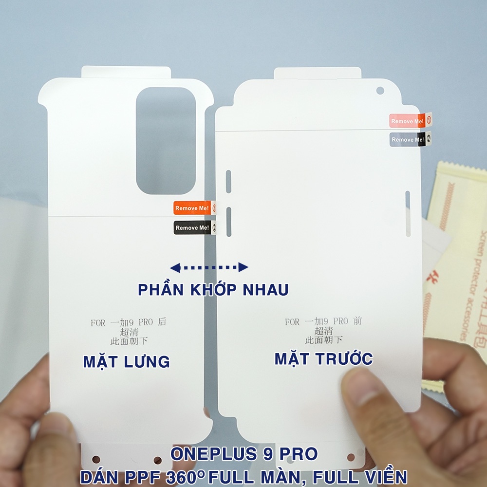 Dán màn hình Oneplus 9 Pro 360 độ full 2 mặt trước sau - Dán lưng Oneplus 9 Pro PPF cao cấp