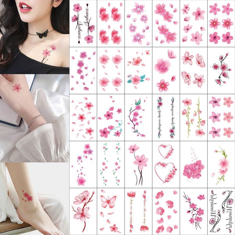 2_5 tấm hình xăm hoa Bỉ Ngạn, cáo hồ ly, hoa các loại size 5,7 x 9,7/tấm