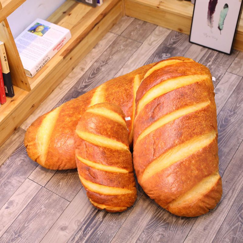 Gối Tựa Lưng Nhồi Bông Hình Bánh Mì Bơ 3D Mềm Mại Vui Nhộn Dùng Làm Quà Tặng Sinh Nhật Cho Bé