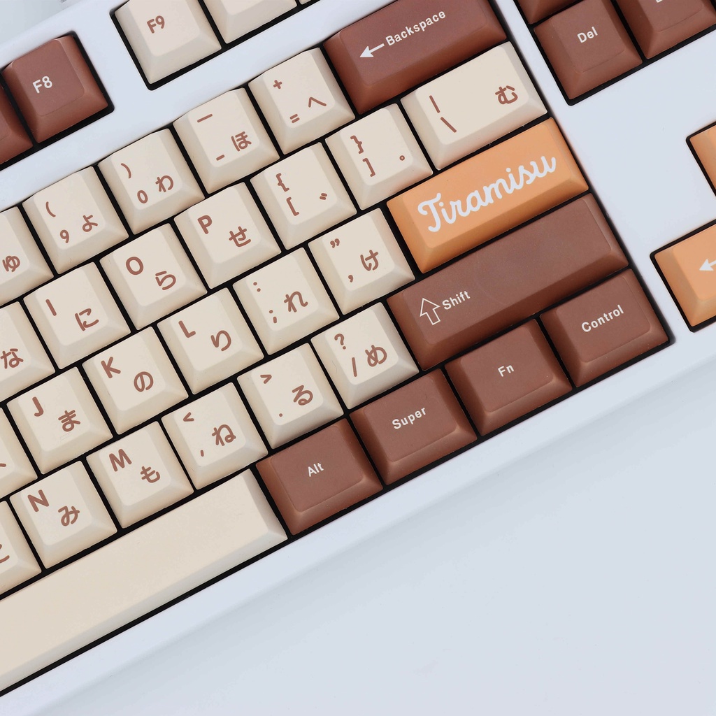 Mathewshop Tiramisu Keycap Cherry profile,Bộ nắp bàn phím Tiramisu 133 phím cherry profile hỗ trợ bố cục 61/64/84/87/98/104/108 phím