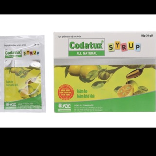 Siro Giảm Ho Codatux Syrup 30 Gói - Giảm ho khan, ho gió, ho có đờm khò khè cho người lớn, trẻ nhỏ(tắc chưng đường phèn)