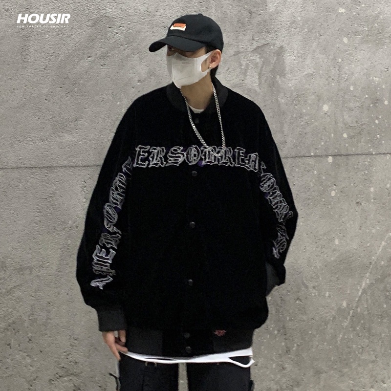 Áo khoác bóng chày phong cách hip hop cá tính hợp thời trang dành cho cặp đôi