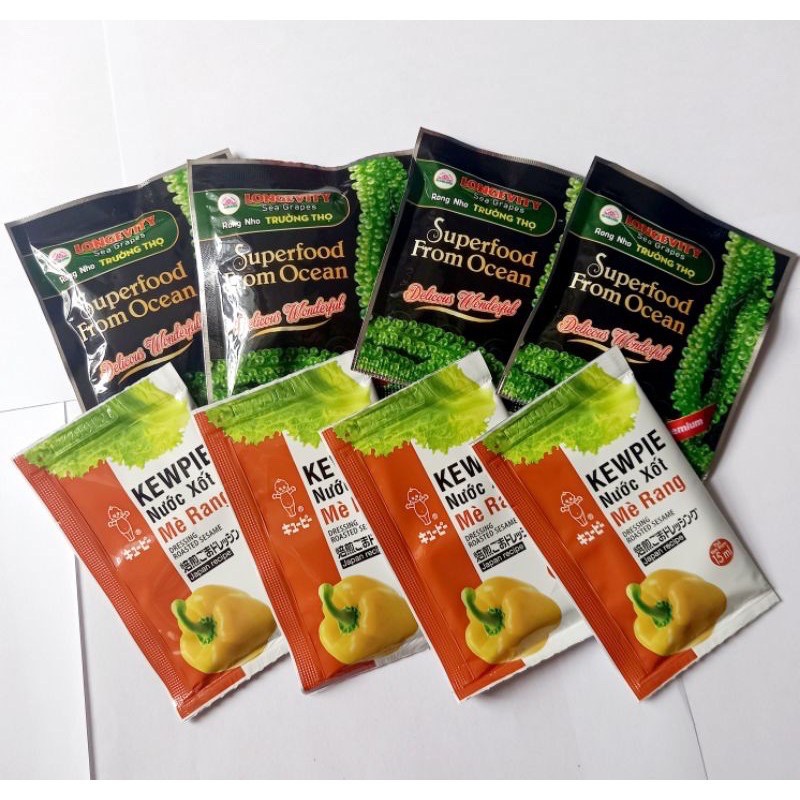 [Chính Hãng] Rong nho trường thọ Chính hãng Hộp 20 Gói 20gr + tặng kèm 20 gói sốt mè rang Kewpie 15ml | BigBuy360 - bigbuy360.vn