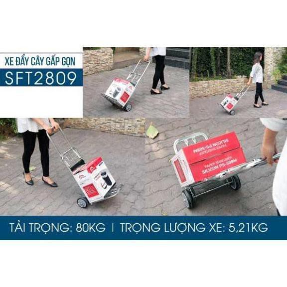 [BH 12 THÁNG] Xe đẩy hàng gấp gọn 2 bánh SUMO SFT2809 Thái Lan, xe kéo hàng gấp gọn nhẹ mini siêu thị đa năng giá rẻ