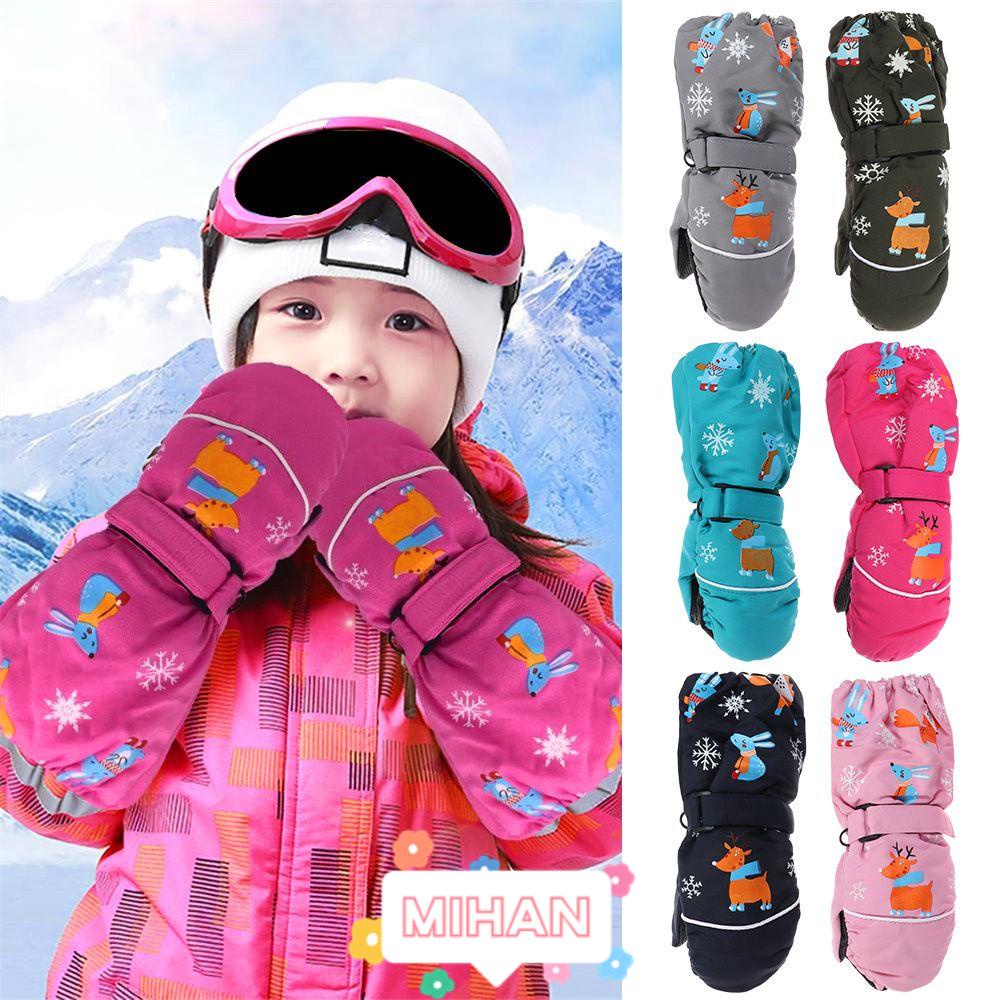 Găng Tay Trượt Tuyết Chống Thấm Nước In Họa Tiết Hoạt Hình Dễ Thương Cho Bé MIHAN1