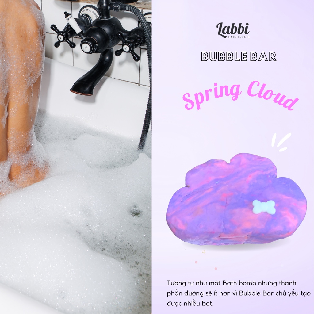 Bánh siêu tạo bọt bồn tắm SPRING CLOUD [Labbi] Bubble Bar