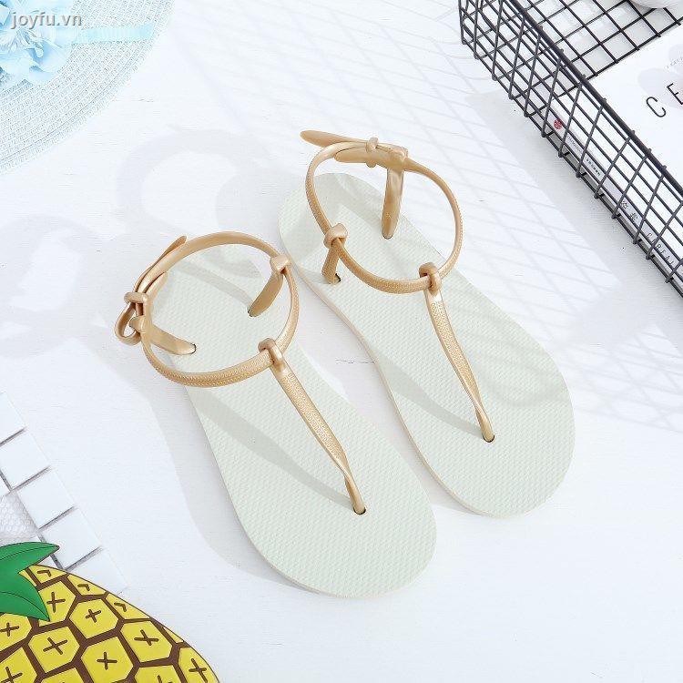 Sandals Women s summer flat-bottomed Korean version of the flip-flops student Roman beach shoes fashion simple flip-flop and slippers non-slip