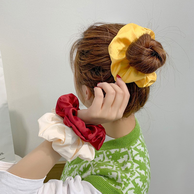 Premium Quality Korean Scrunchies Hair Accessories Hairties Simple Design Fashion Hair Accessory Korea Casual Style Colorful Woman