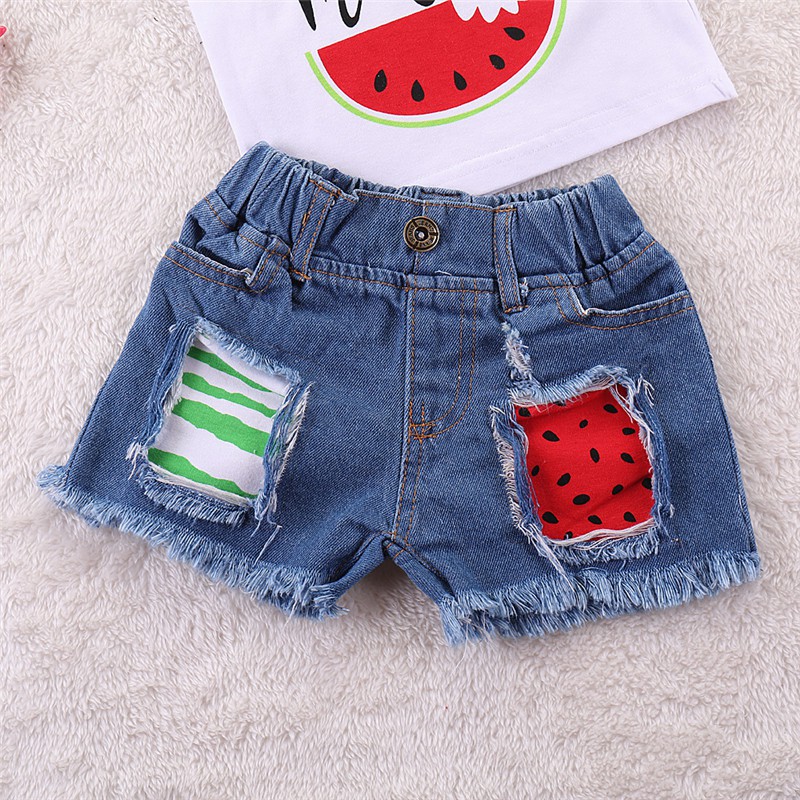 Mikrdoo Baby Girl Clothes Set Sleeveless Top + Denim Pant 2PCS Fashion Suit