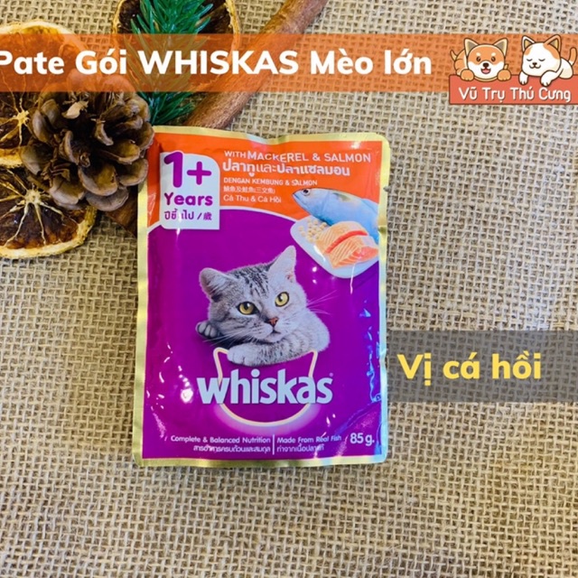 Xả kho Pate Whiskas Adult dạng Gói dành cho Mèo Trưởng Thành trên 12 tháng| Pate cho mèo lớn