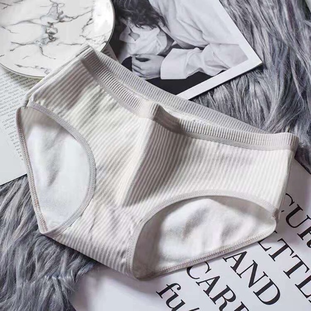 Quần Lót Nữ Cotton Tăm Phối Kẻ Siêu Đẹp