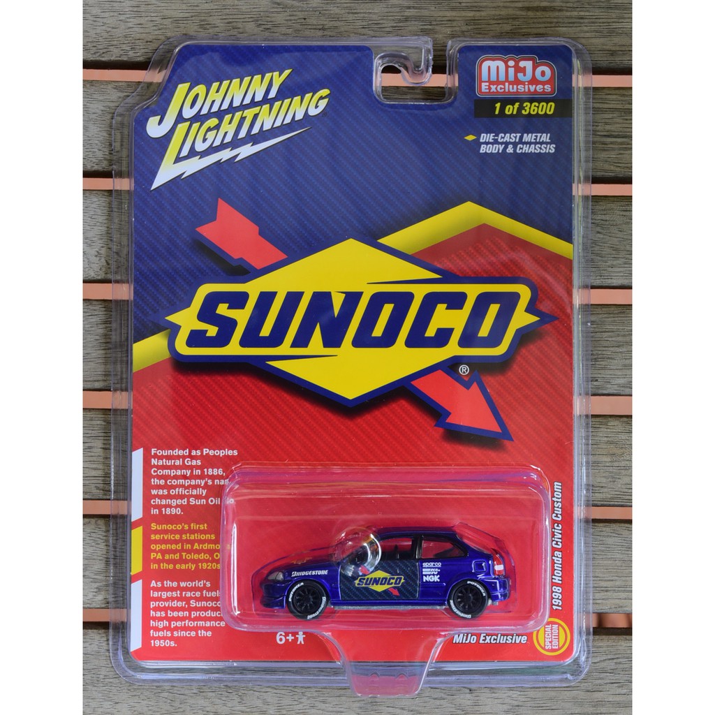 Ô tô mô hình tỉ lệ 1:64 Johnny Lightning Sunoco 1998 Honda Civic Custom