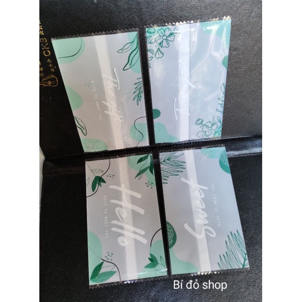 Túi 7*12 cm - Set 100 túi bánh DỨA hạnh nhân bánh gạo lứt FOR YOU hàn miệng