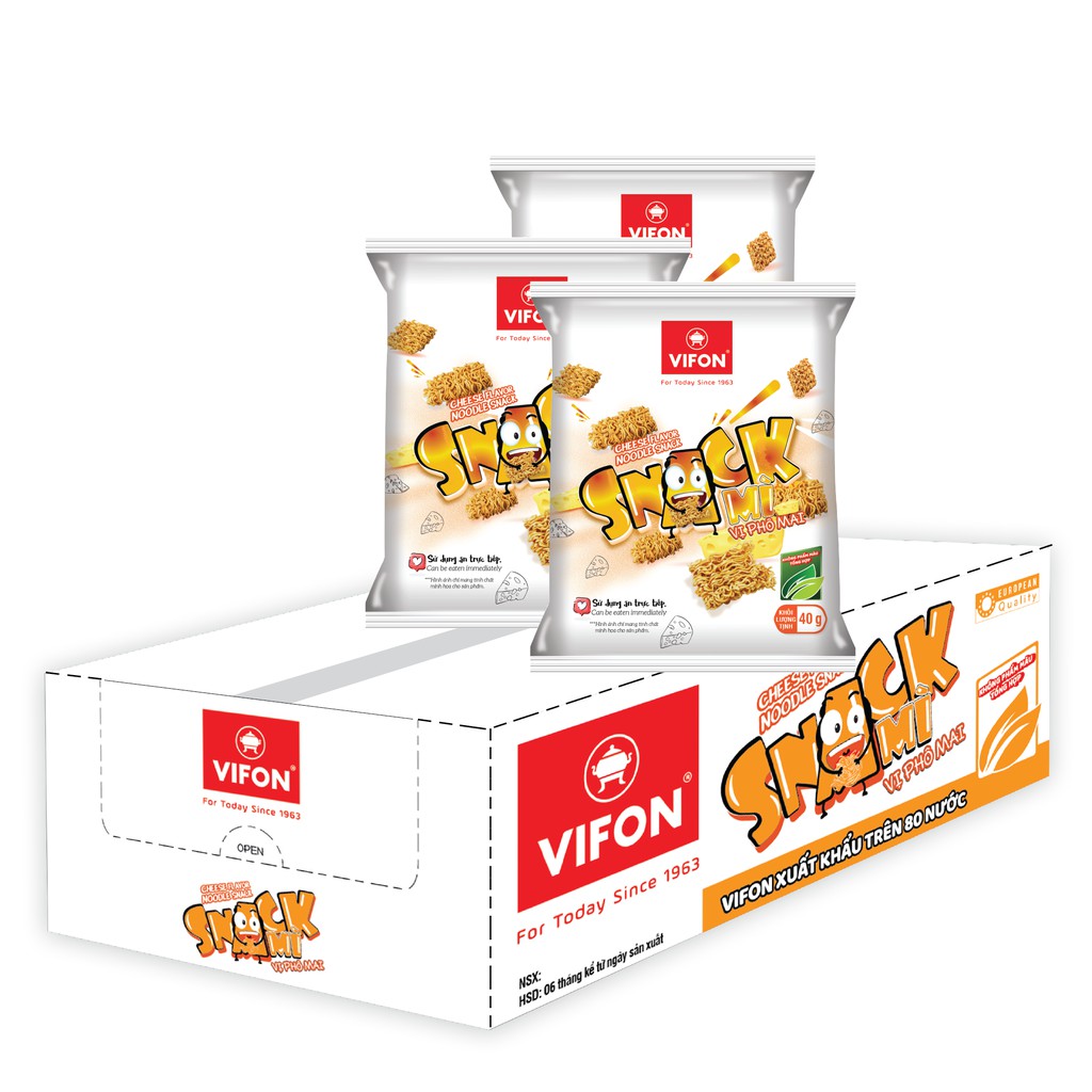 Thùng 24 Gói Snack Mì Phô Mai VIFON 40g/Gói