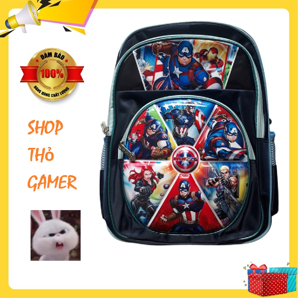 Ba lô học sinh tiểu học hình siêu anh hùng Avenger 3D nổi hình Spider Man, Captain American, Ben 10