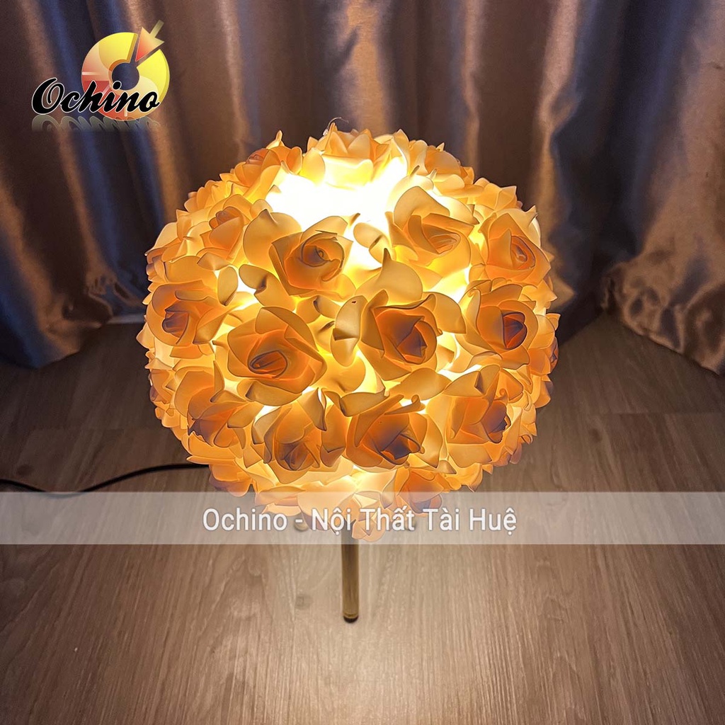 Đèn Ngủ Hoa Hồng Chân Vàng Trang Trí Decor Phòng Ngủ Phòng Cưới (Ảnh Và Video Shop Chụp)