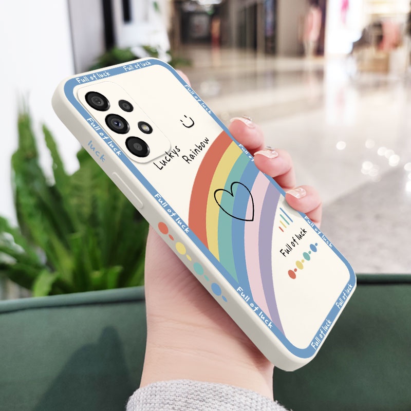 Ốp Điện Thoại Silicon Dẻo Họa Tiết Cầu Vồng Dễ Thương Cho Samsung Galaxy A73 A53 A33 A23 5G