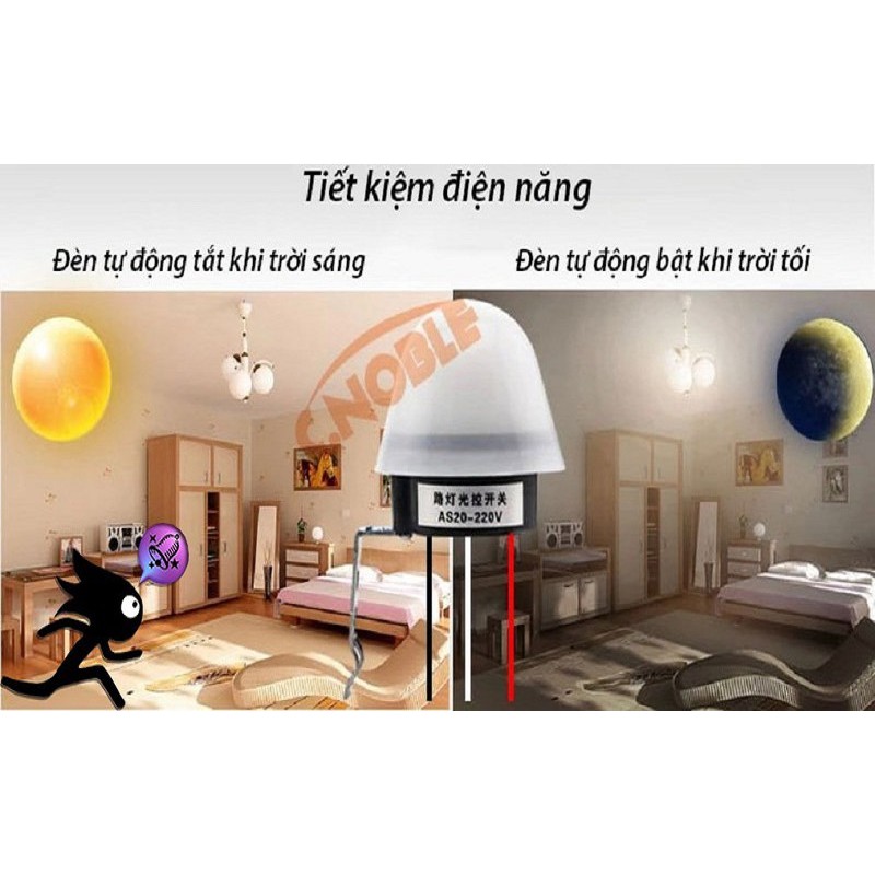 CÔNG TẮC CẢM ỨNG ÁNH SÁNG CÓ NẮP CHE MƯA AS-20